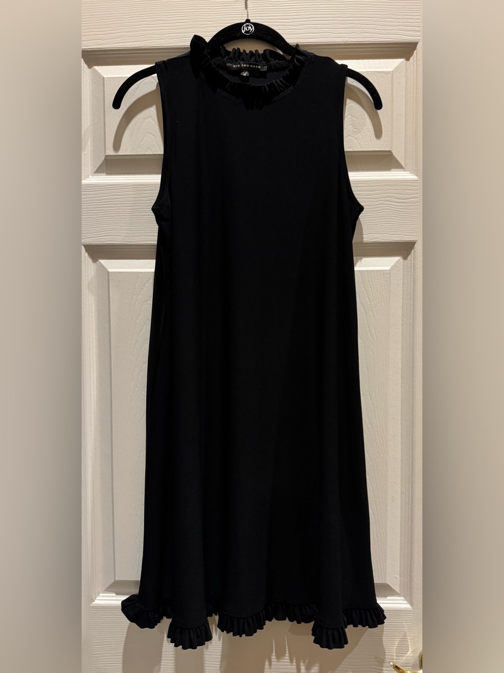 Nik & Nash Sleeveless Black Stretch Ruffle-Hem Dress size Medium : Made in USA